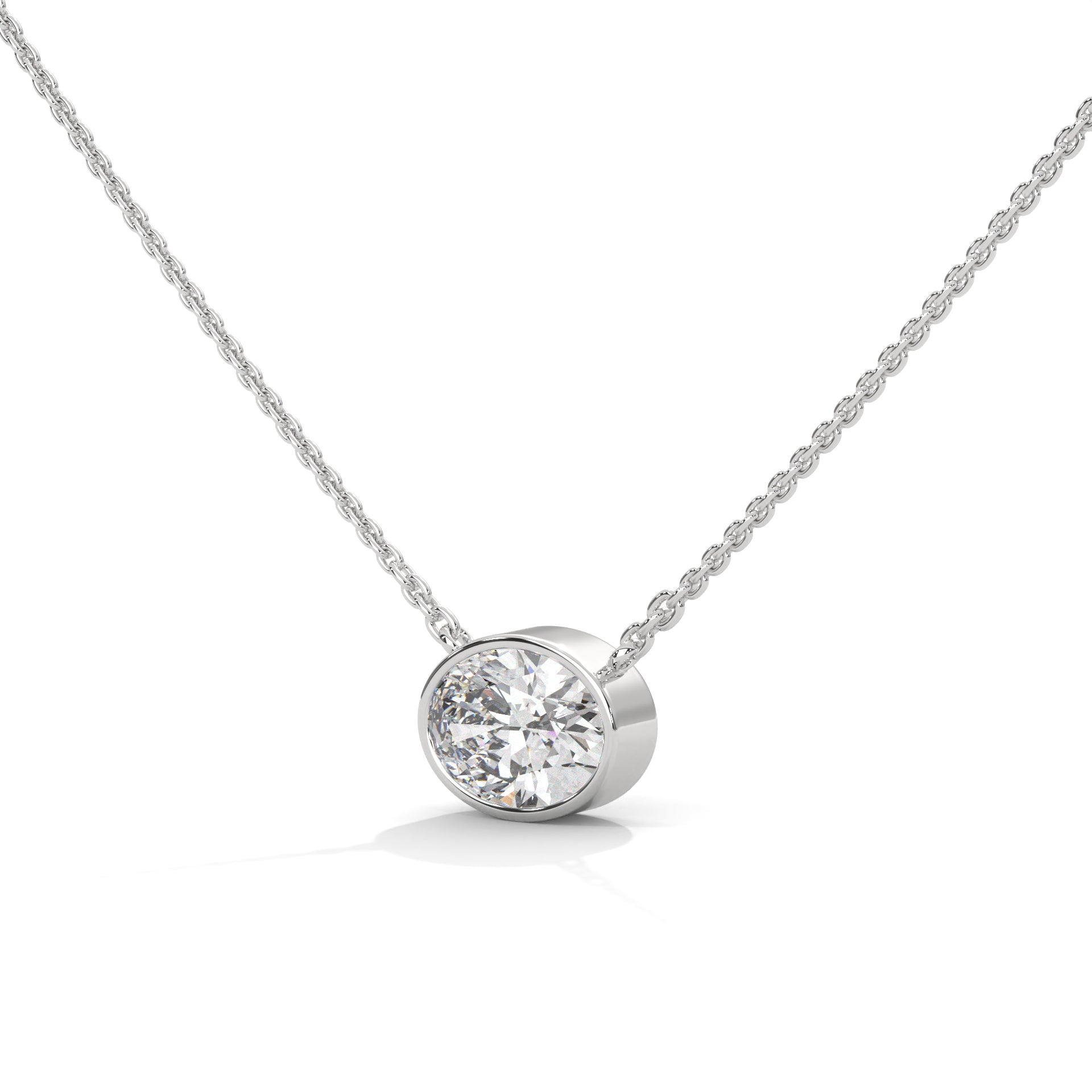 1.0 Ct Oval Cut Lab Grown diamond in 18K White Gold