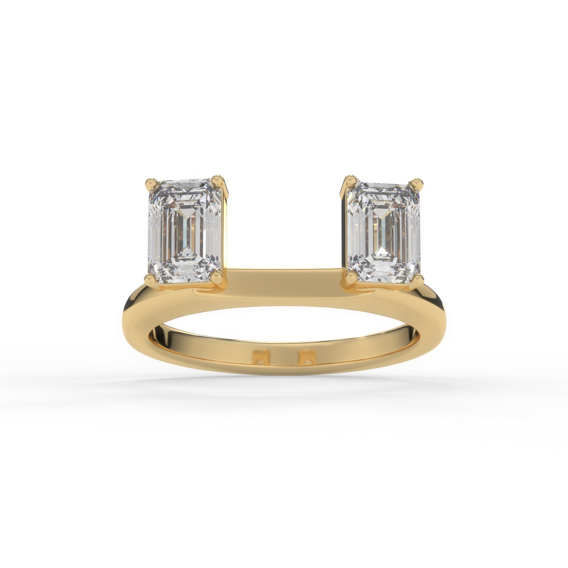 Elegant Moissanite Emerald Cut Ring Enhancer