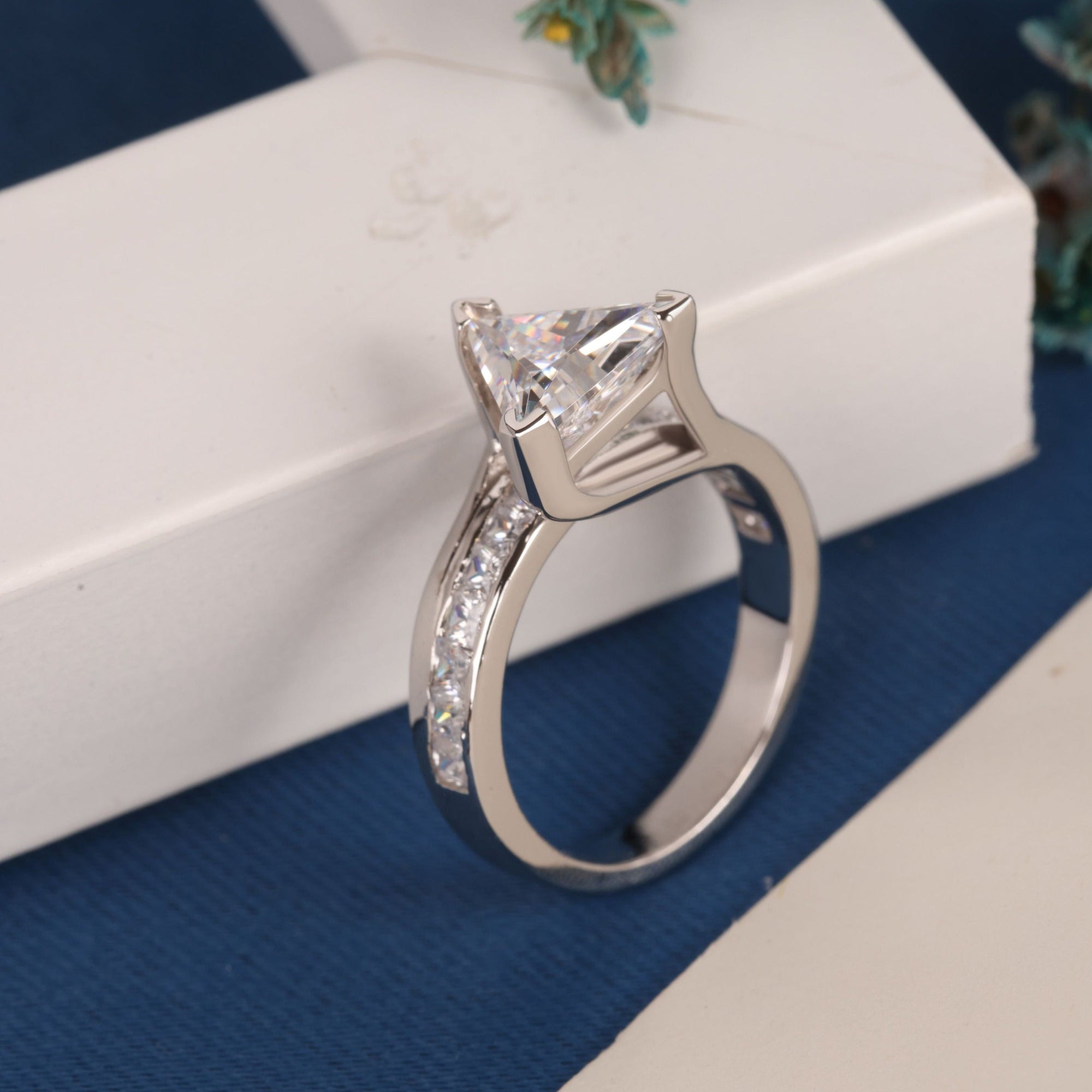 Trilliant Cut Lab Grown Diamond Solitaire Wedding Ring - Kinaara Jewels1