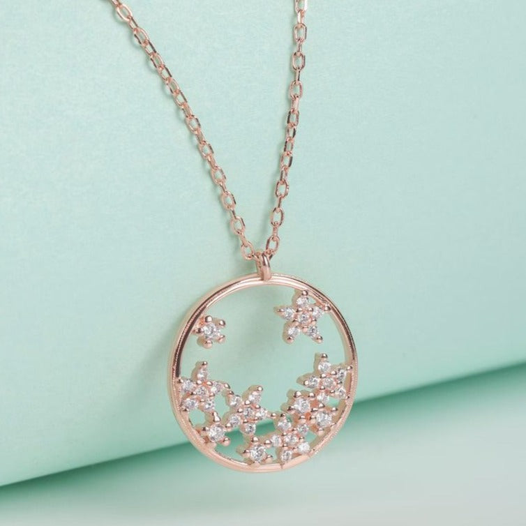 Flower Style Lab Grown Diamond Dainty Pendant