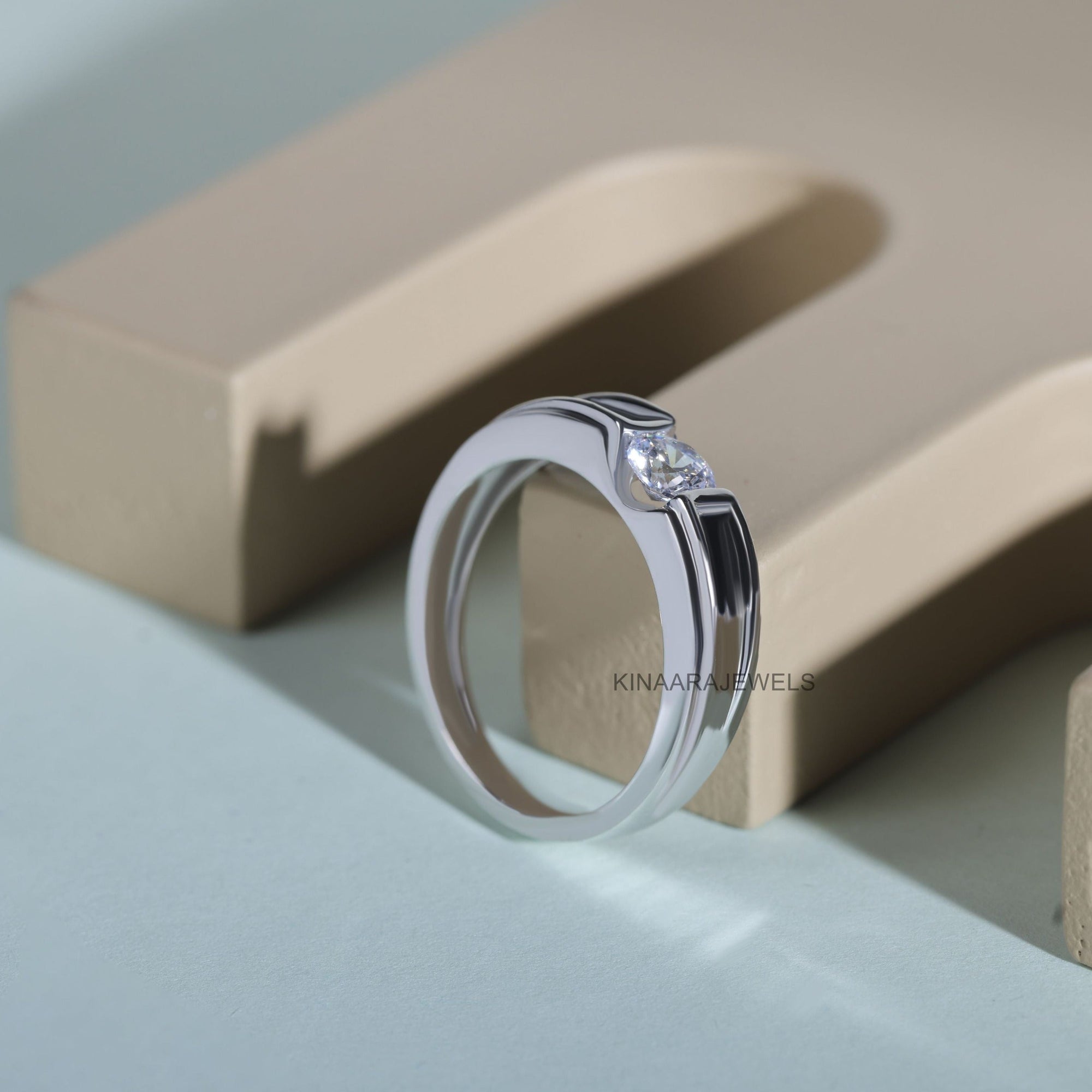 1 ct men's lab grown diamond solitaire ring