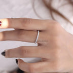 0.26 Ct Round Shape Moissanite Half Eternity Band