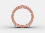 Round Cut Diamond Vintage Milgrain Enhancer Wedding Ring, Guard Wrap wedding band