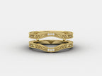 Round Cut Diamond Vintage Milgrain Enhancer Wedding Ring, Guard Wrap wedding band