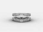 Round Cut Diamond Vintage Milgrain Enhancer Wedding Ring, Guard Wrap wedding band