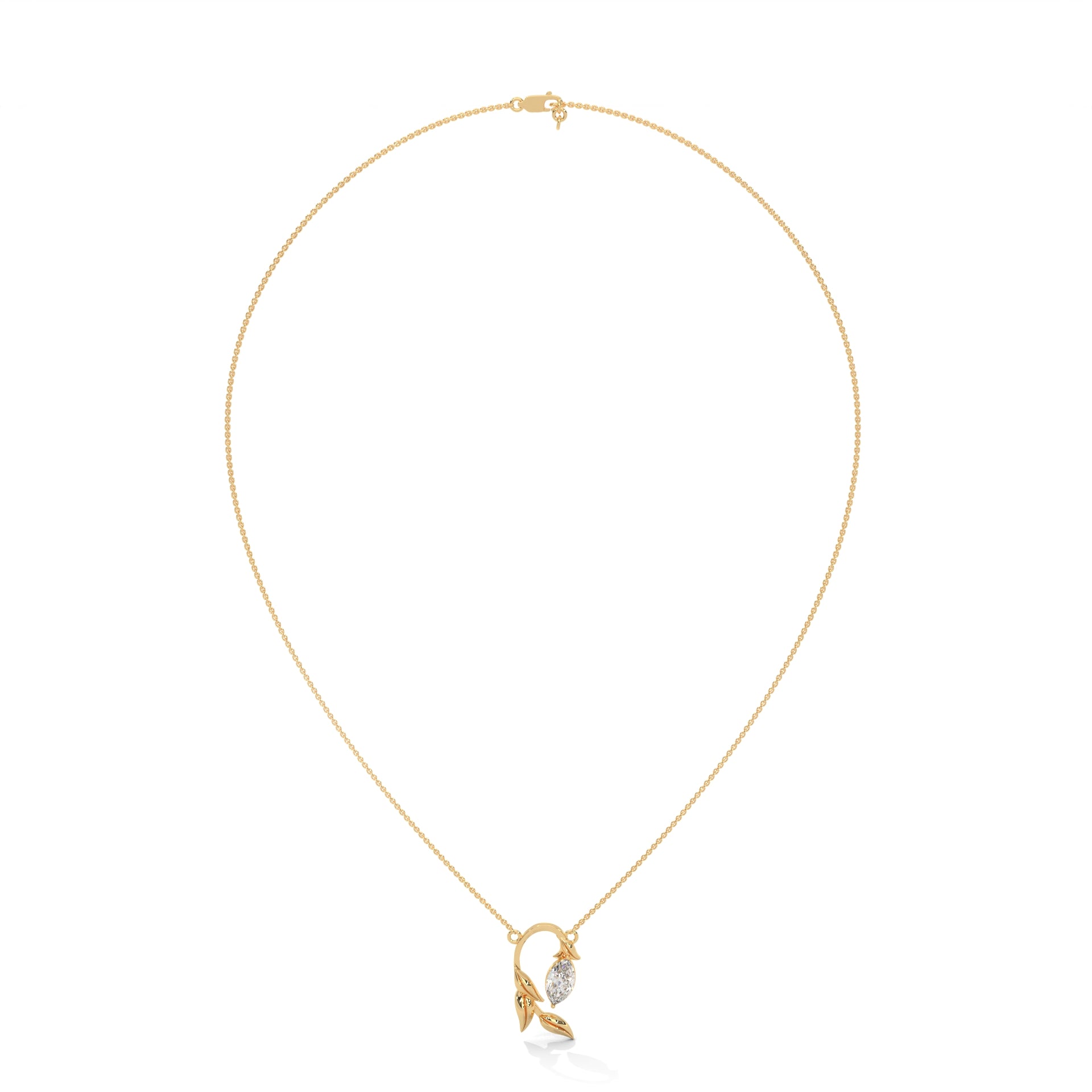 1-carat marquise diamond anda delicate chain