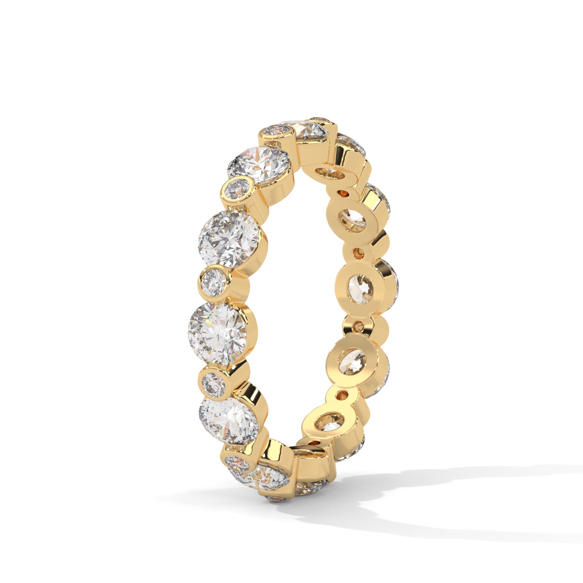 10K gold moissanite eternity band