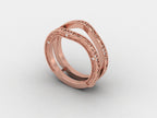 Round Cut Diamond Vintage Milgrain Enhancer Wedding Ring, Guard Wrap wedding band