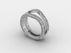 Round Cut Diamond Vintage Milgrain Enhancer Wedding Ring, Guard Wrap wedding band