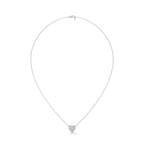 14K White Gold Round Diamond Pendant