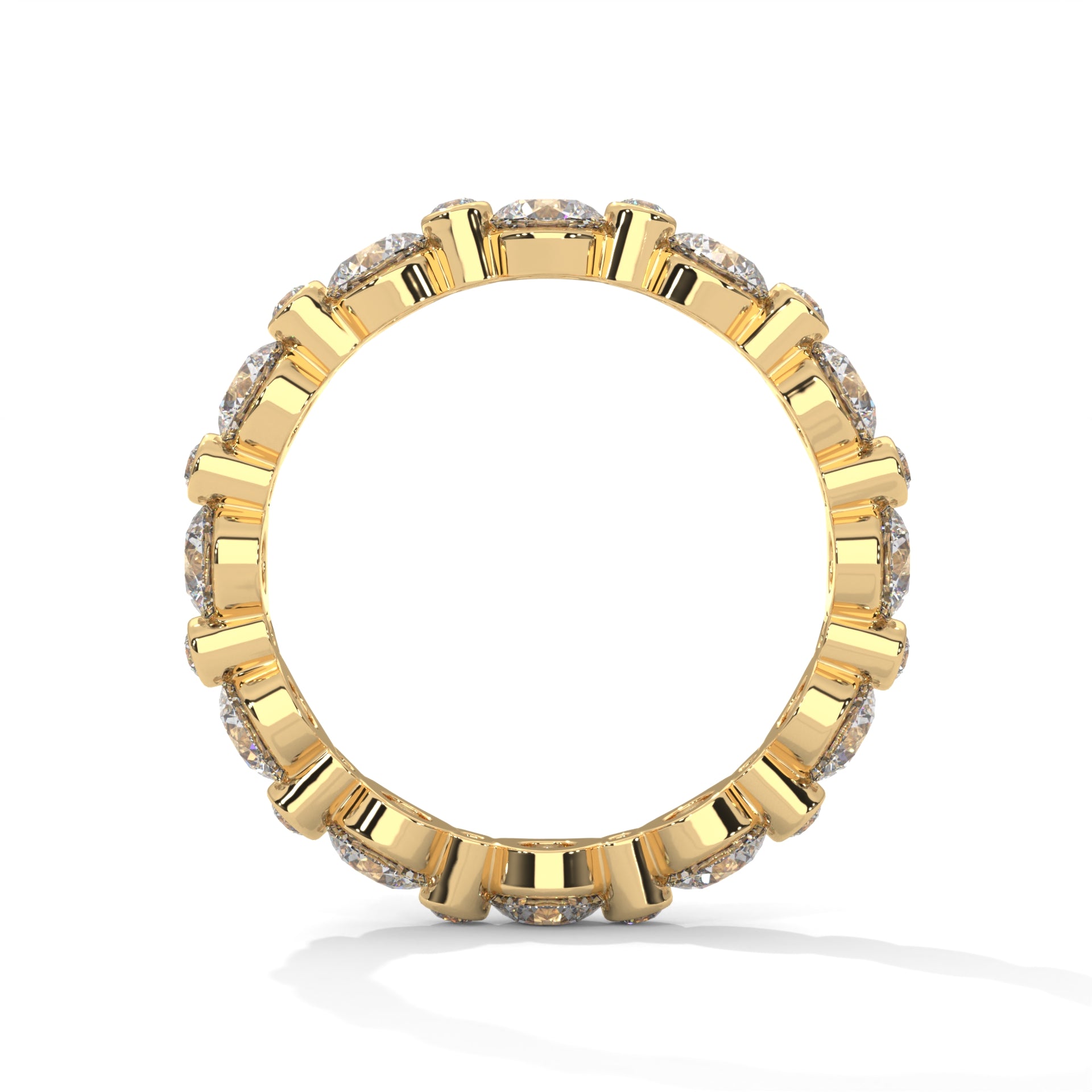 14K gold moissanite eternity band