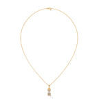 18K Gold Emerald Lab Created Diamond Pendant