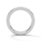 18K Gold Round Cut Moissanite Channel Set Wedding Band in White gold