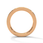 18K Gold Round Cut Moissanite Channel Set Wedding Band in rose gold
