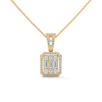 18K Gold cluster diamond pendant