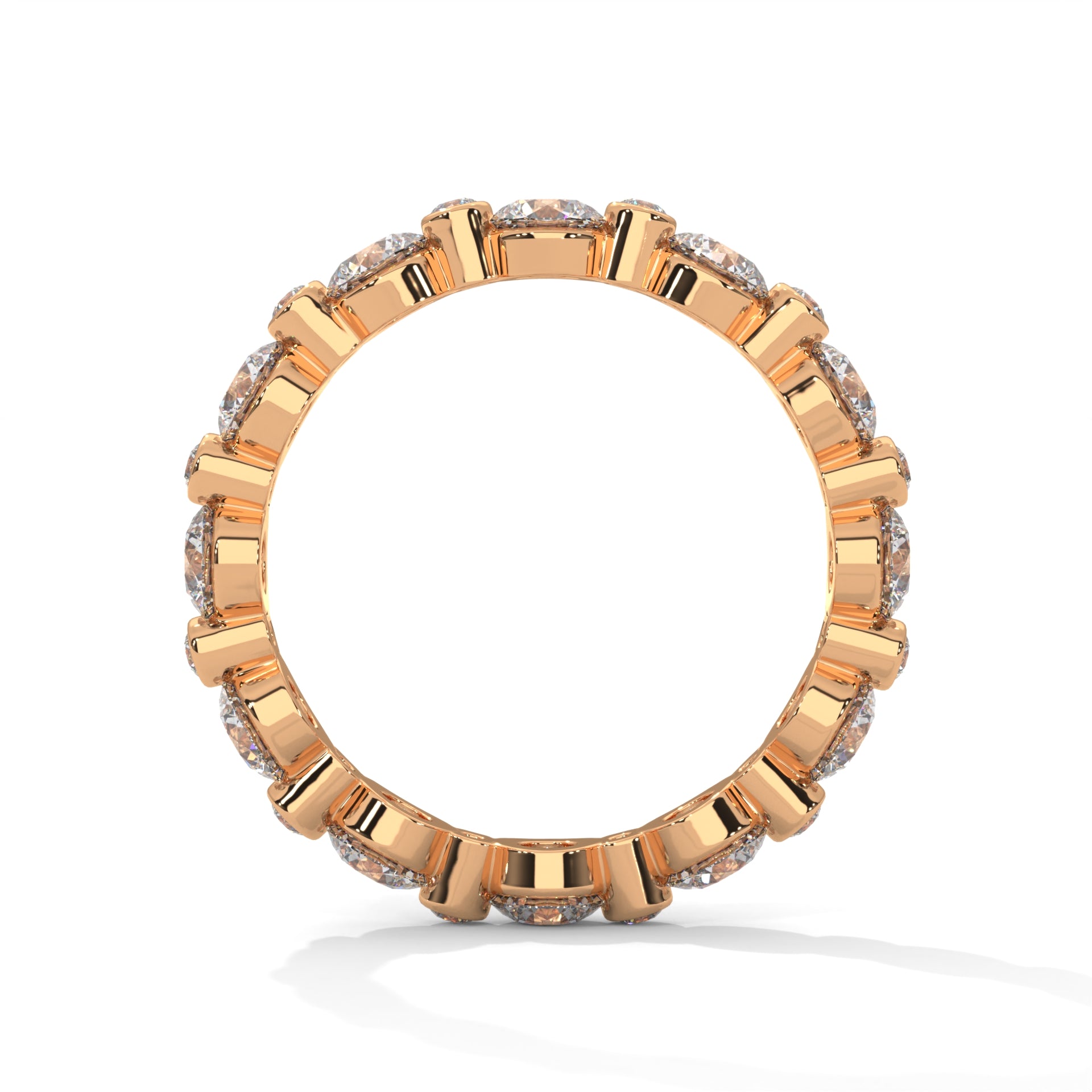 18K rose gold moissanite eternity band
