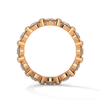 18K rose gold moissanite eternity band