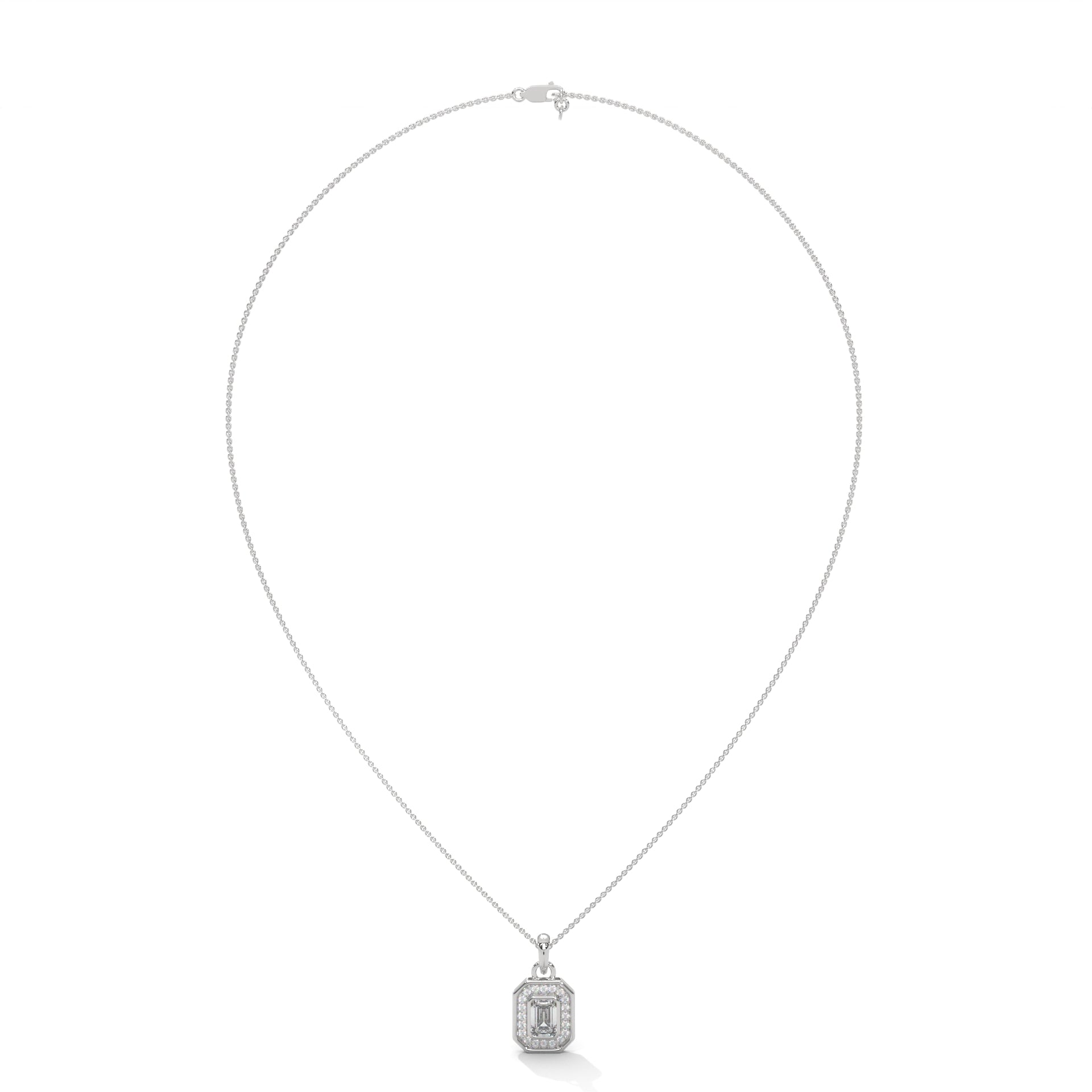 1 Carat Halo Diamond Pendant in White Gold