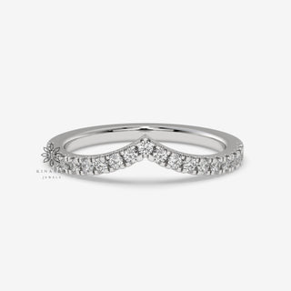 v shaped diamond wedding band