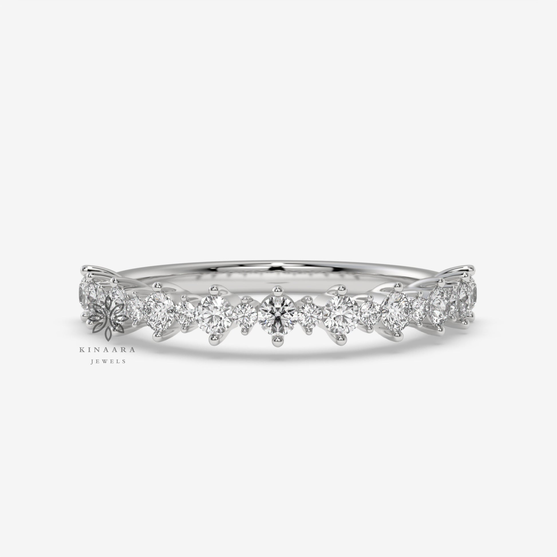 half eternity moissanite wavelet band