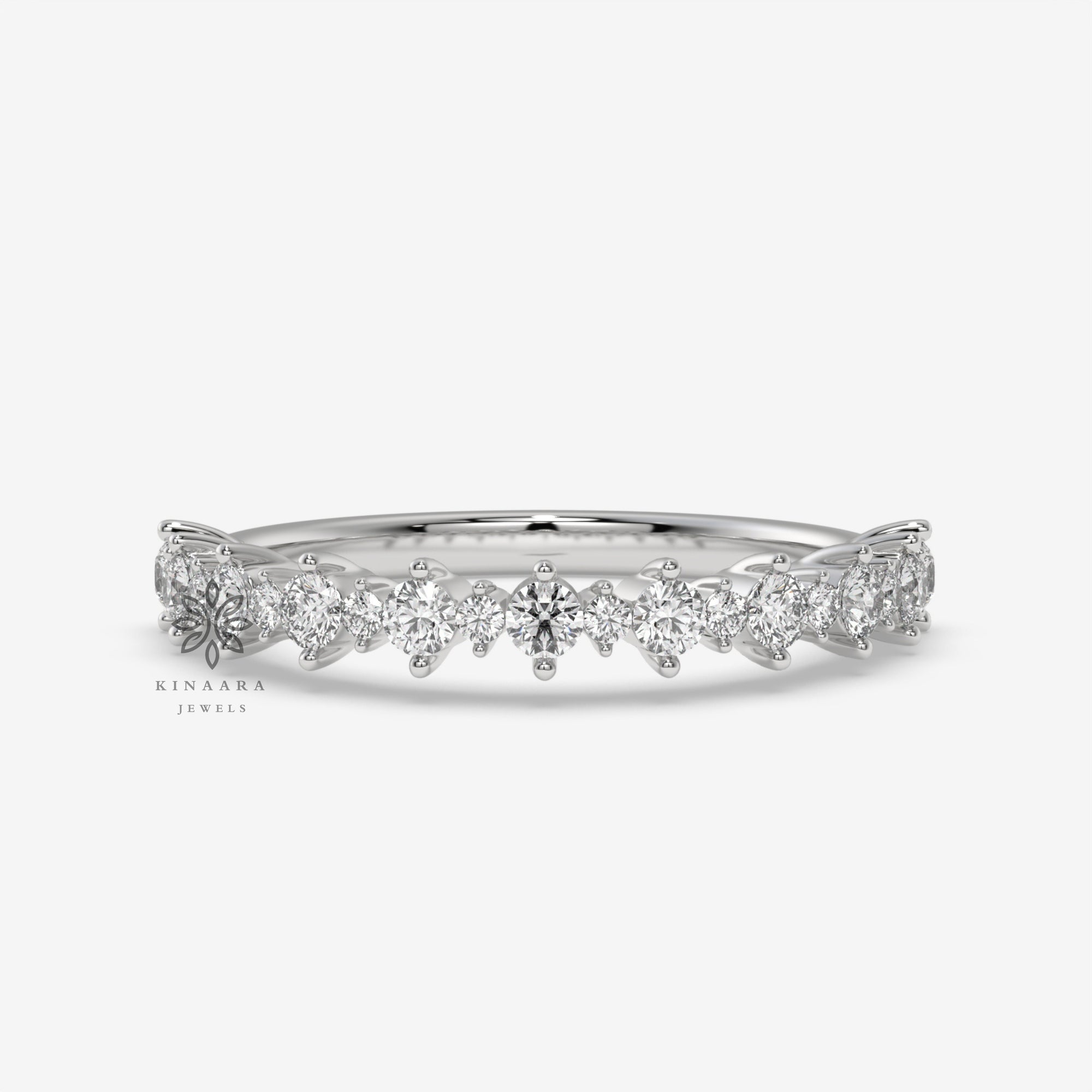 half eternity moissanite wavelet band