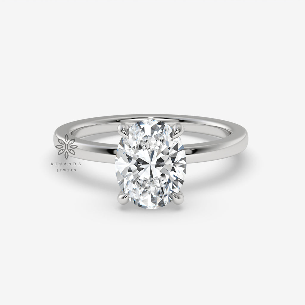hidden halo oval engagement ring