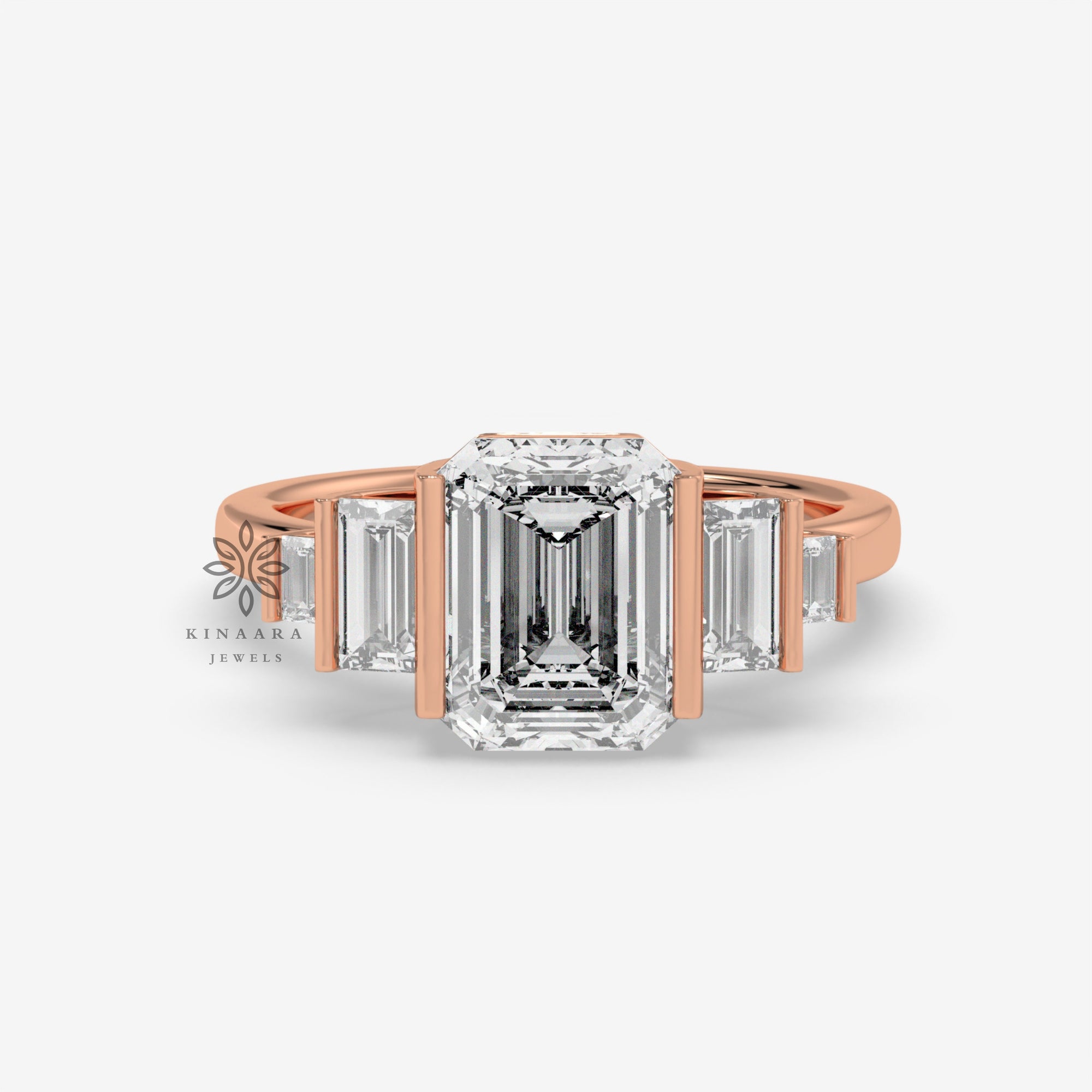 emerald cut diamond engagement ring