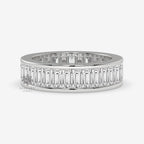 baguette cut full eternity moissanite wedding band