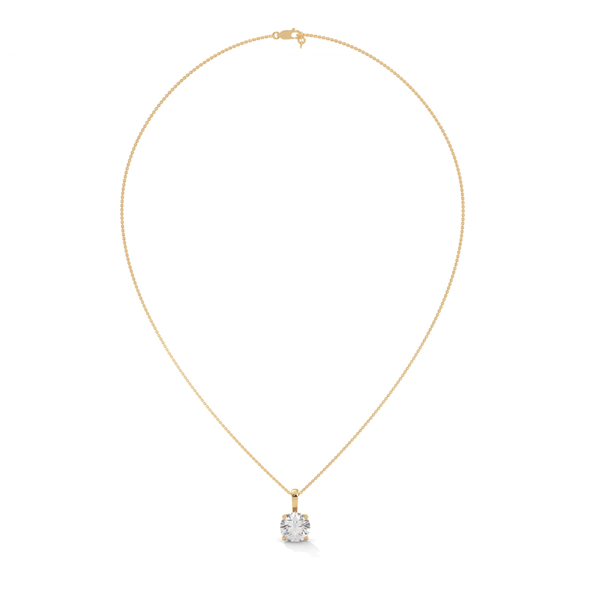 3 CT Round Cut Lab grown diamond Solitaire pendant