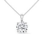 3 CT Round Cut diamond Solitaire pendant with 4 Button Prong Setting