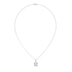 3 CT Round Cut lab created diamond Solitaire pendant with 4 Button Prong Setting
