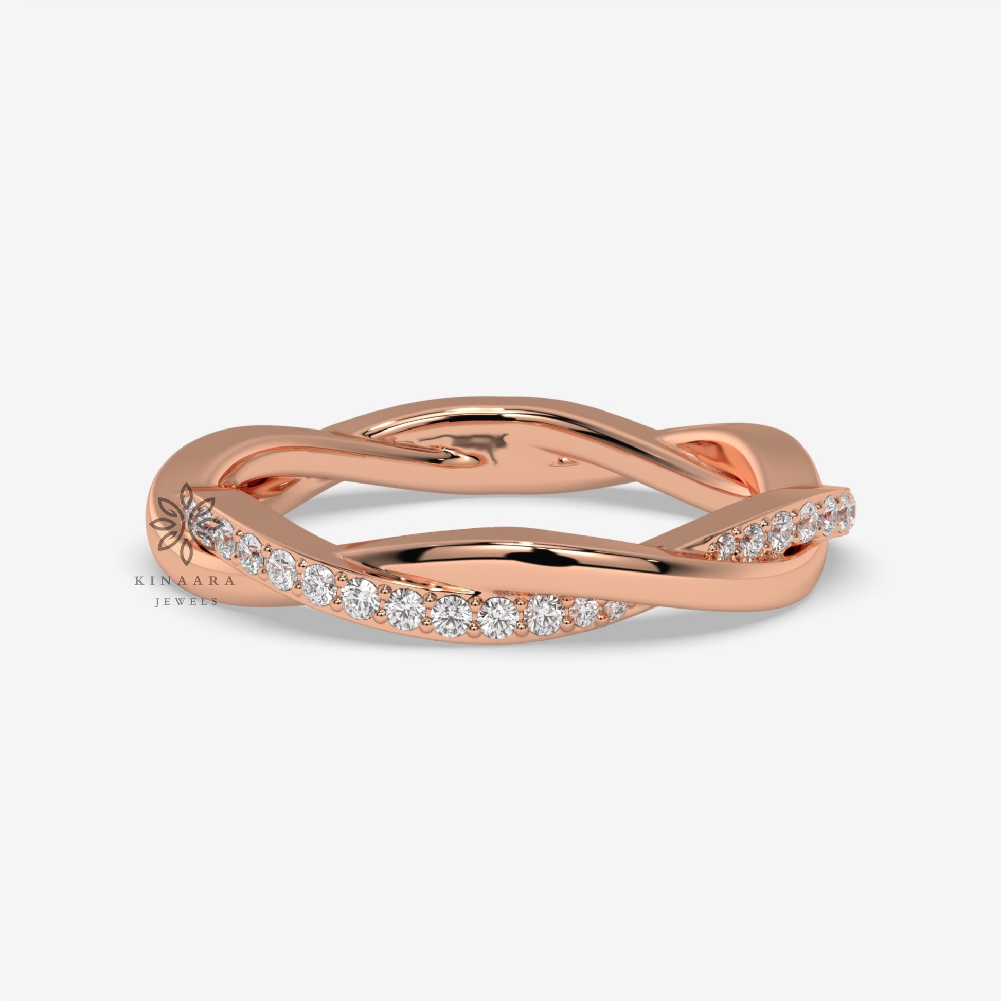 criss cross diamond wedding band