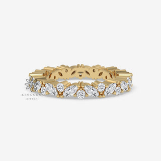 Marquise & Round Cut Moissanite Full Eternity Band