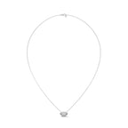 East West Marquise Cut Lab Grown Diamond Solitaire Pendant with Bezel Set in 14K, Marquise Pendant with Chain