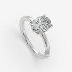 oval hidden halo engagement ring