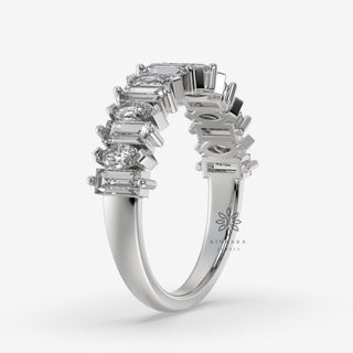 baguette and marquise lab diamond half eternity band3