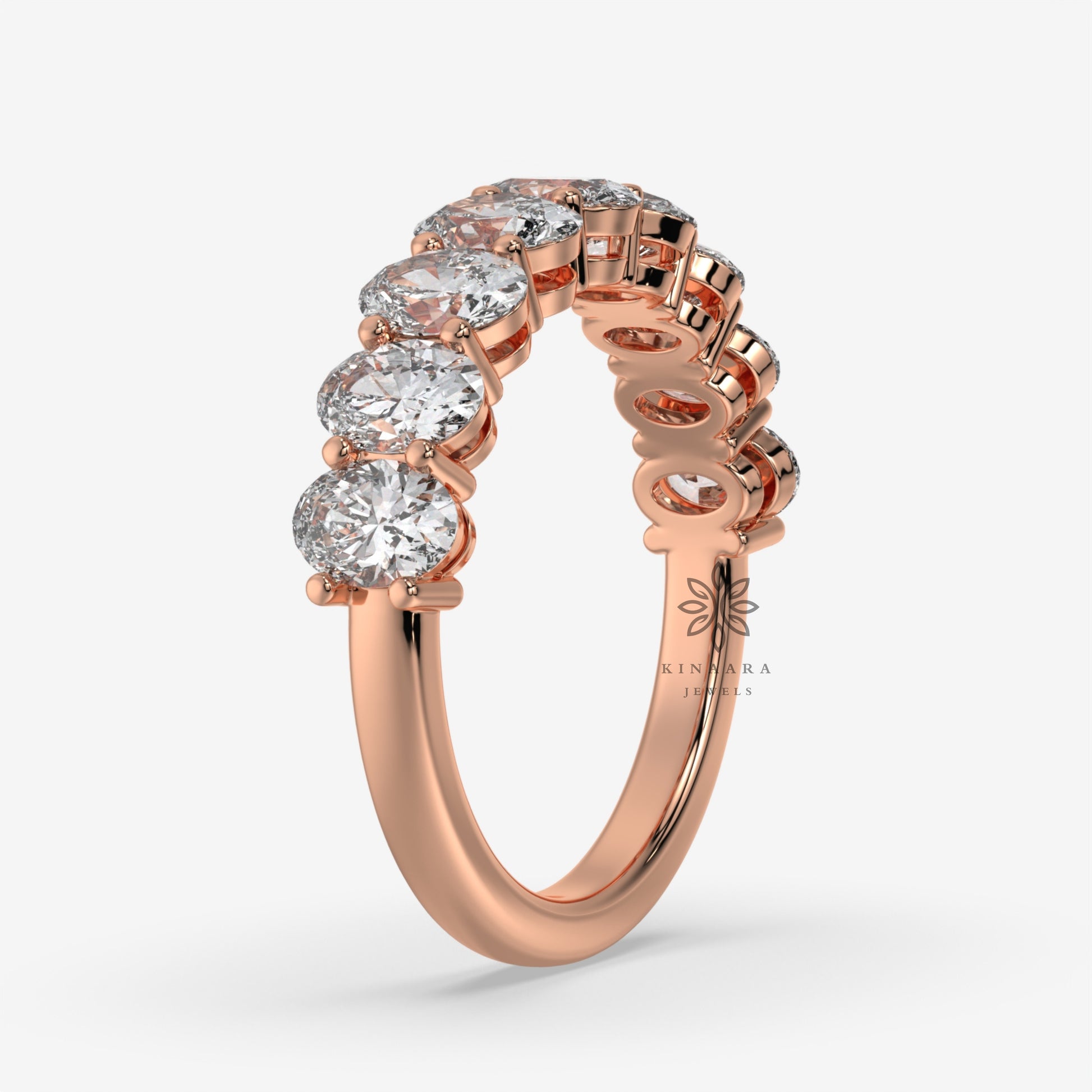 oval cut lab grown diamond half eternity band2