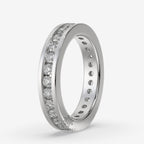 moissanite channel set wedding band