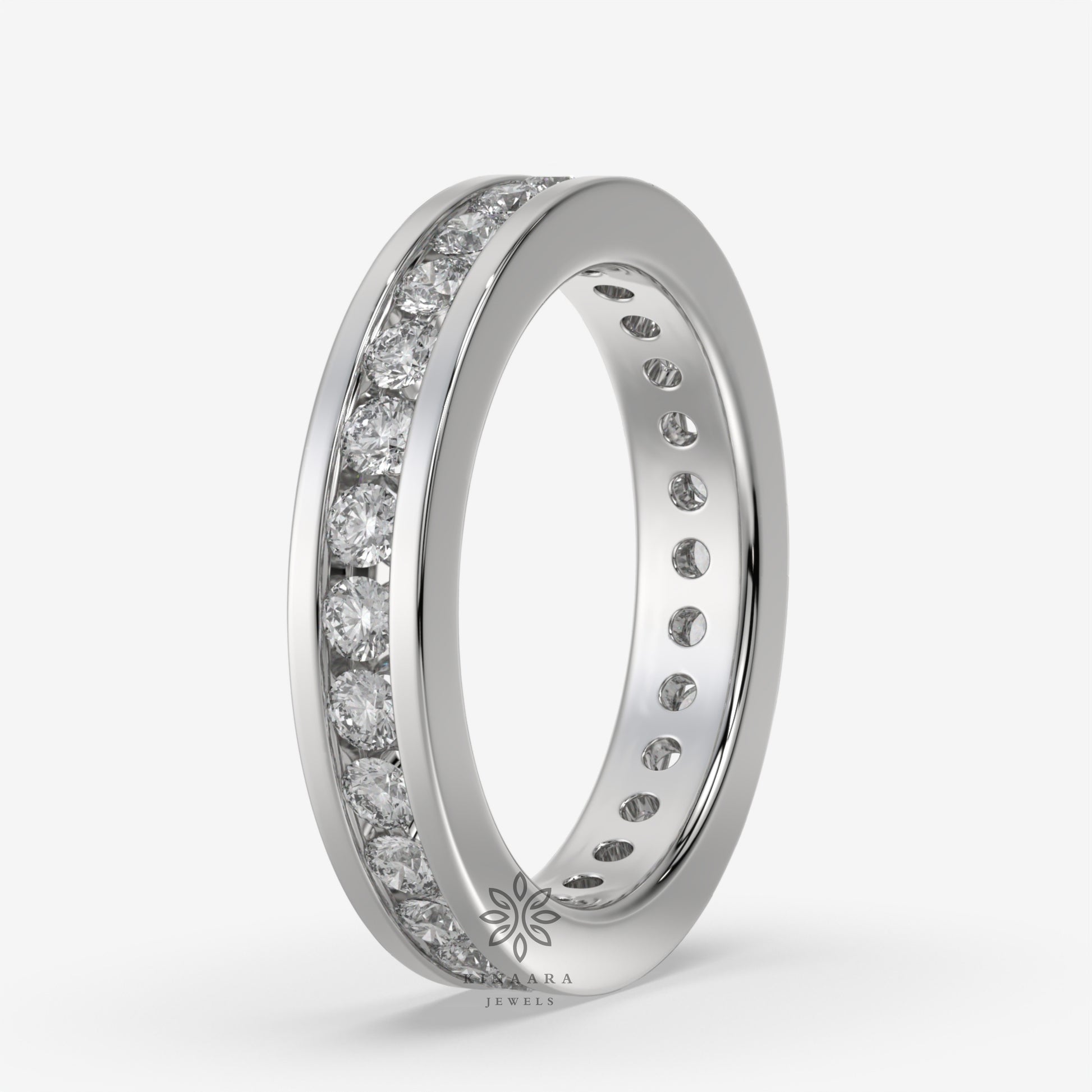 moissanite channel set wedding band