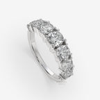 Seven Stone Round Brilliant Cut Moissanite Wedding Band