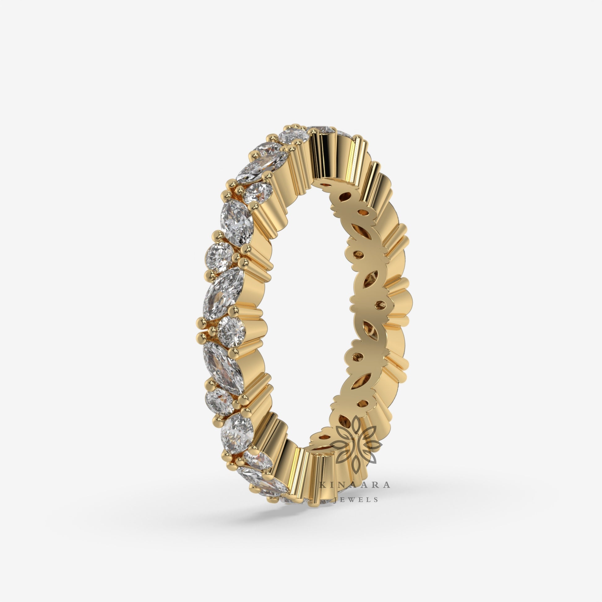 Marquise & Round Cut Moissanite Full Eternity Band