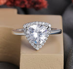 Load image into Gallery viewer, 1.5 Ct Trillion Cut Lab Grown Diamond Halo Engagement Ring Ring