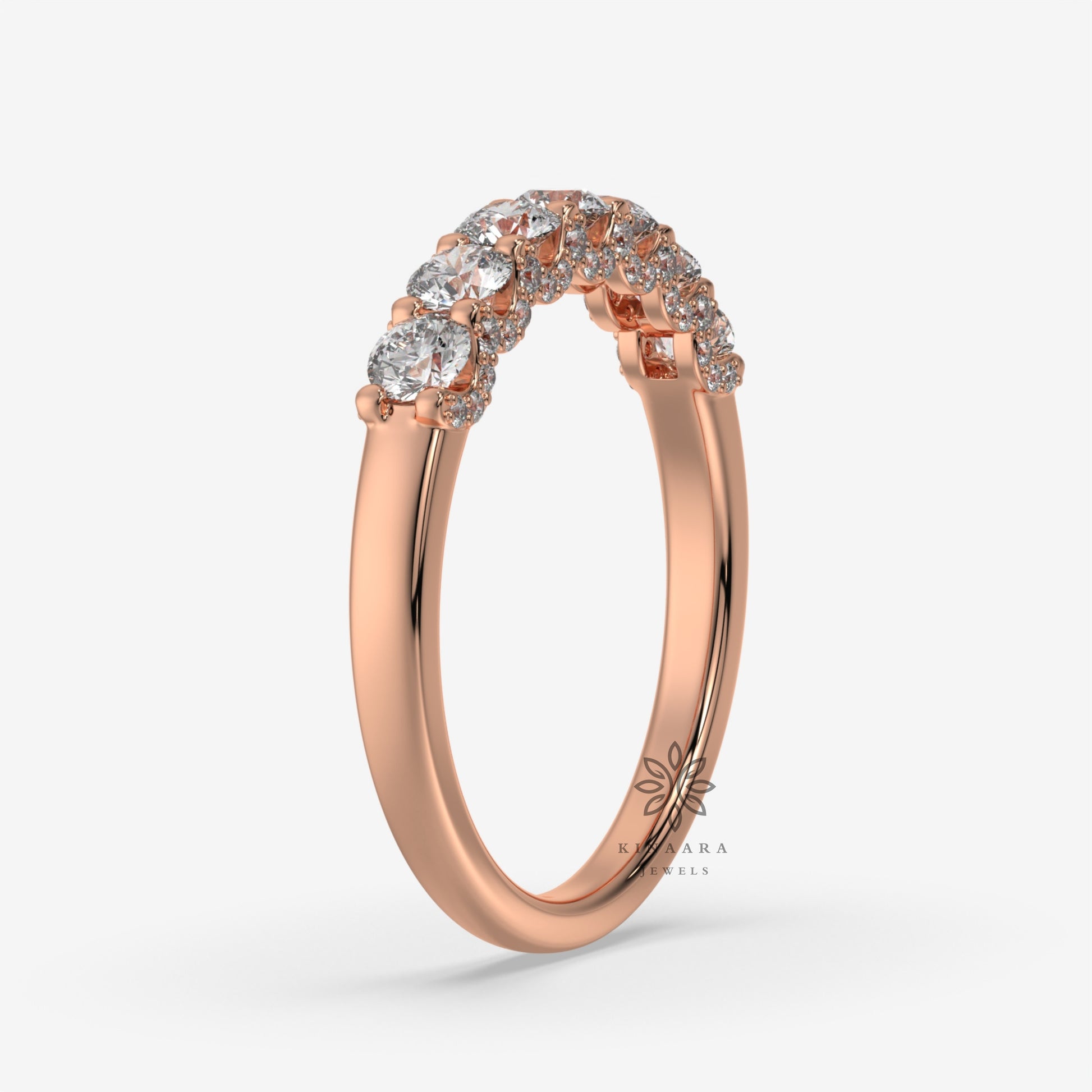 lab grown diamond hidden halo half eternity wedding band5