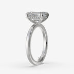 emerald lab grown diamond hidden halo engagement ring2