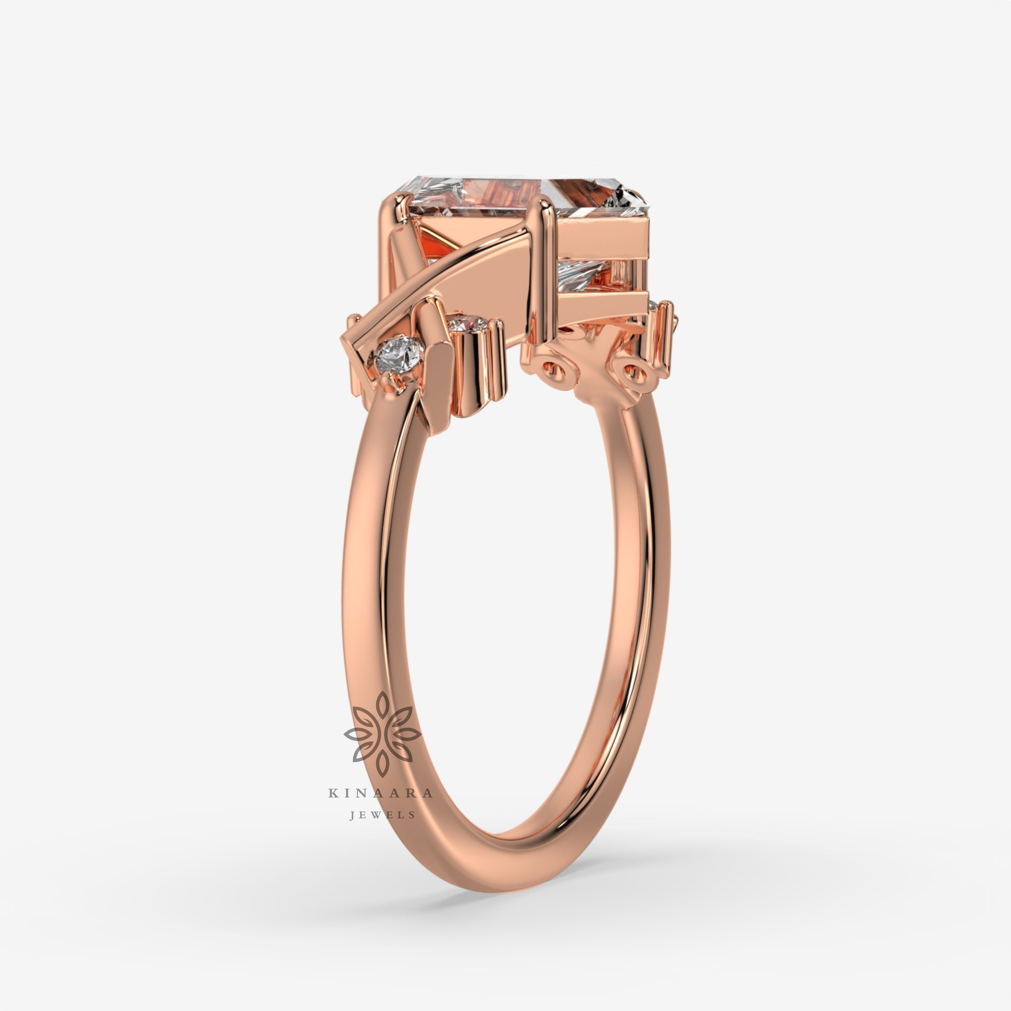Hexagon Cut Lab Grown Diamond Ring2