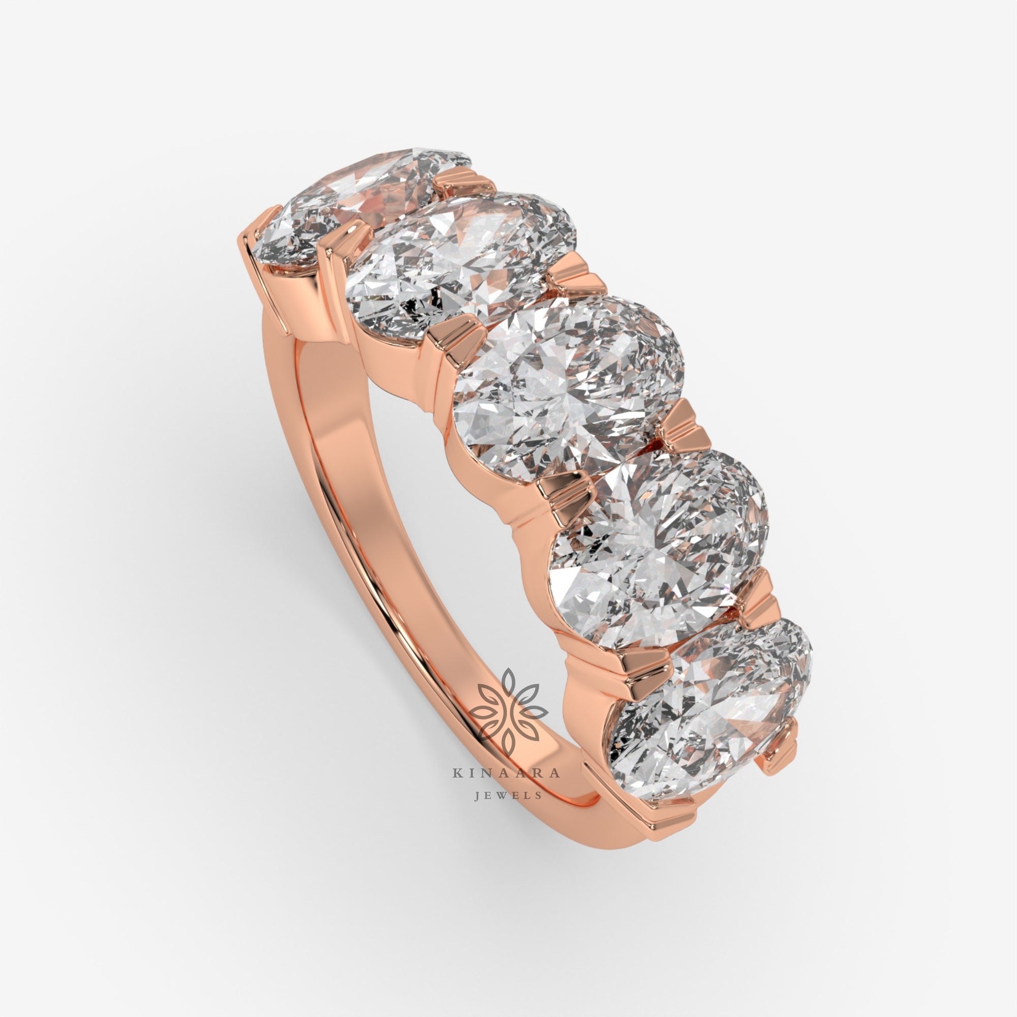 Buy five stone oval cut lab grown diamond ring