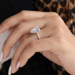 Load image into Gallery viewer, Triangle Cut Ring Moissanite Diamond with Halo