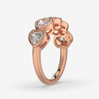five stone heart shaped lab grown diamond ring