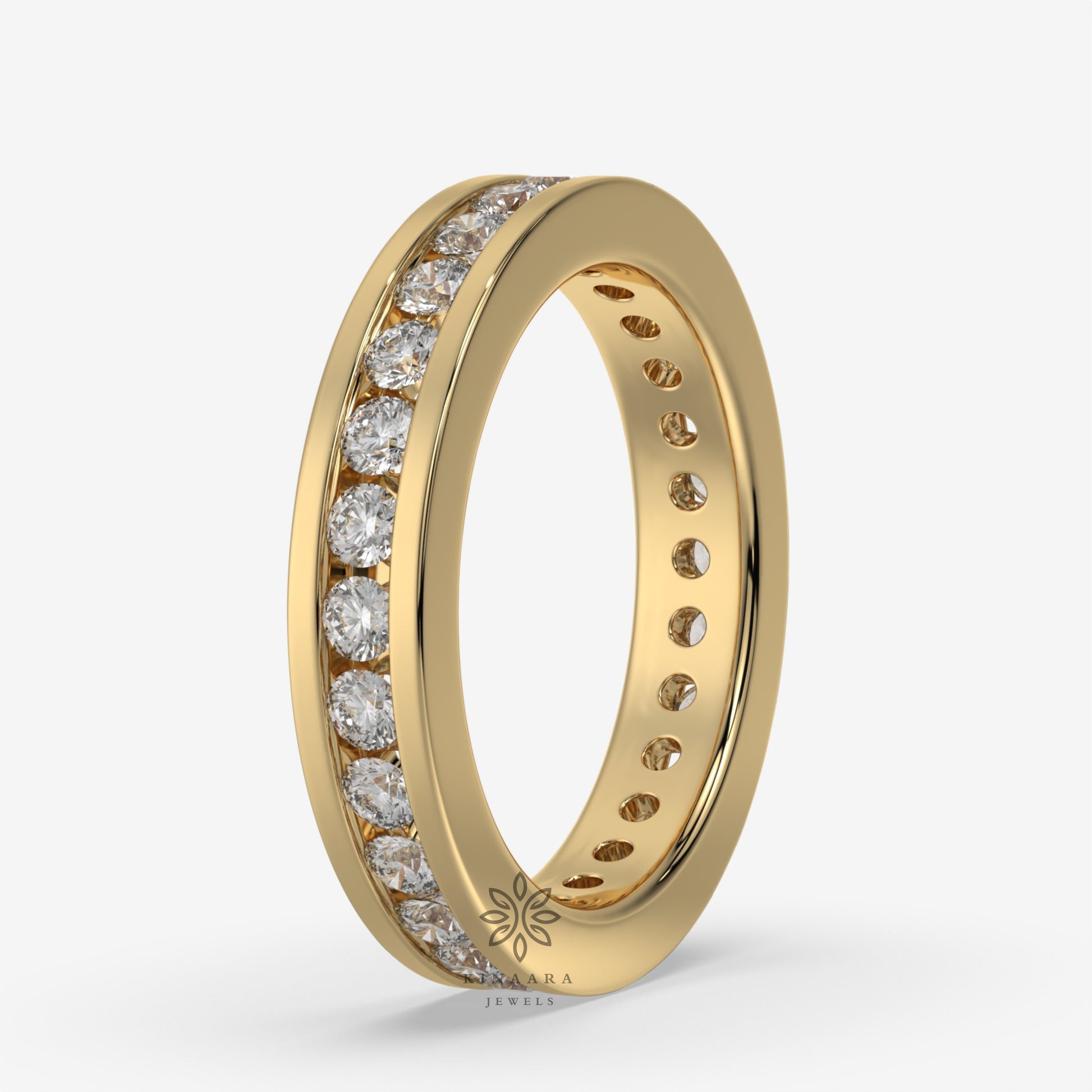 moissanite channel set eternity band