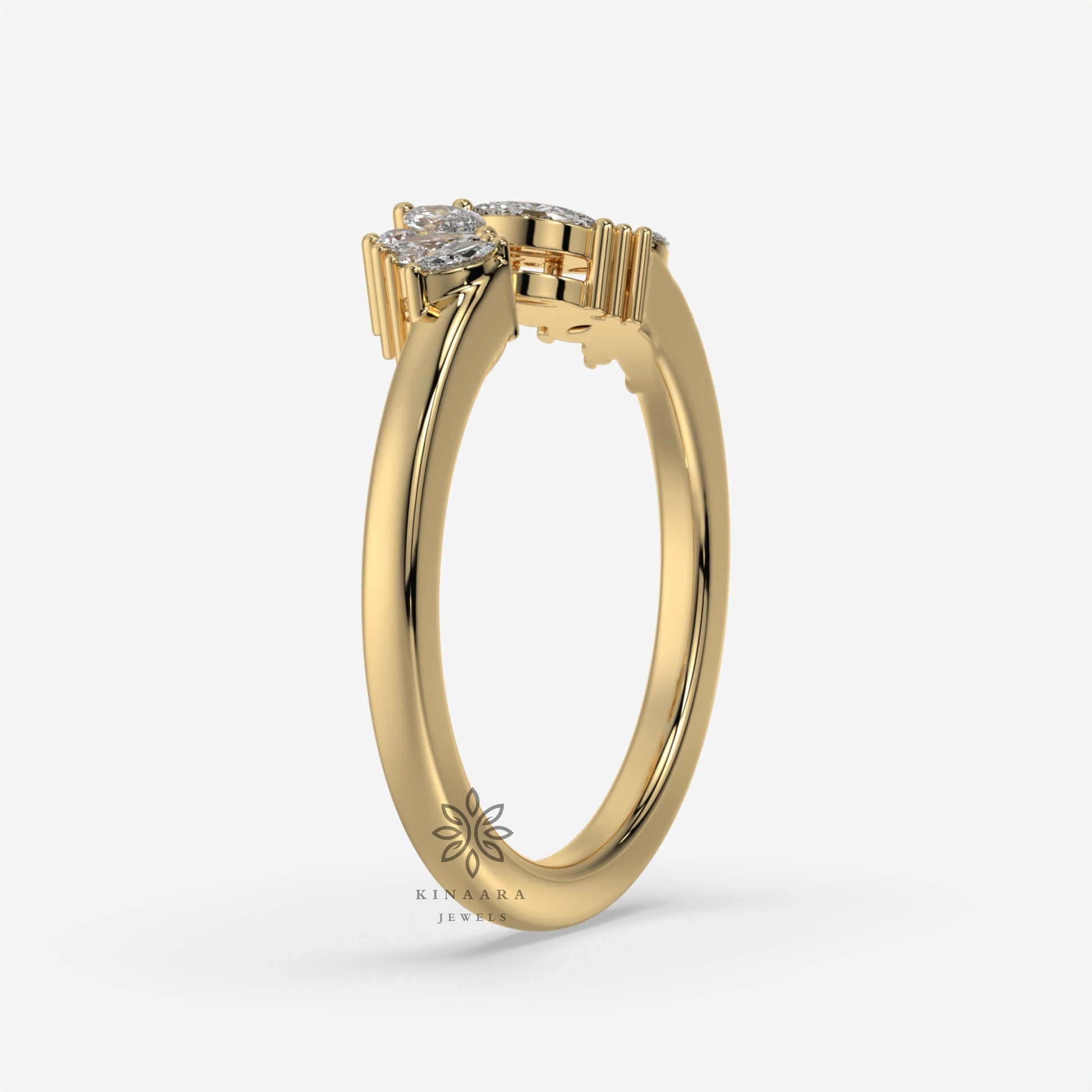 open cuff moissanite wedding band1